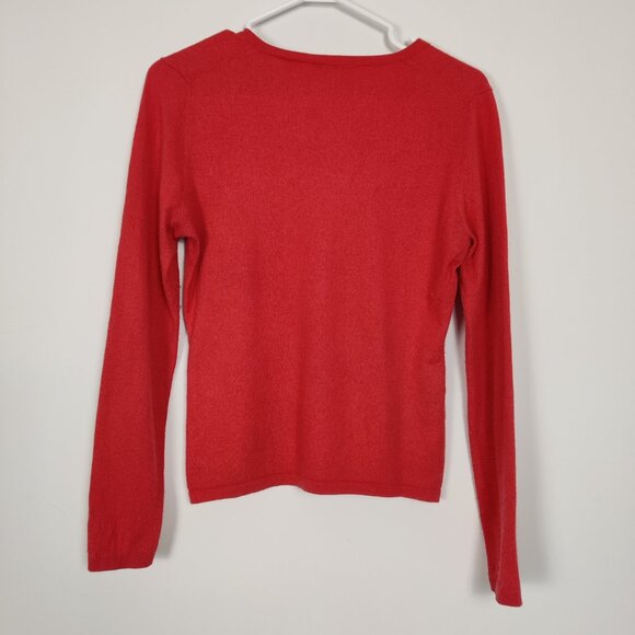 Saks Fifth Avenue Women's Sweater Size M Peach Color Silk Cashmere Casual Office - Picture 3 of 6